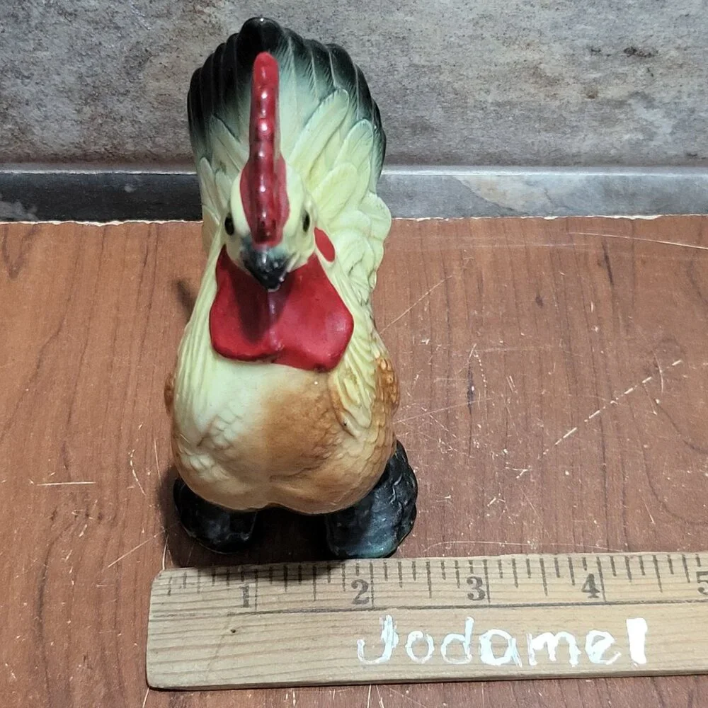 Vintage Ceramic Chicken Rooster Single Salt Pepper Shaker